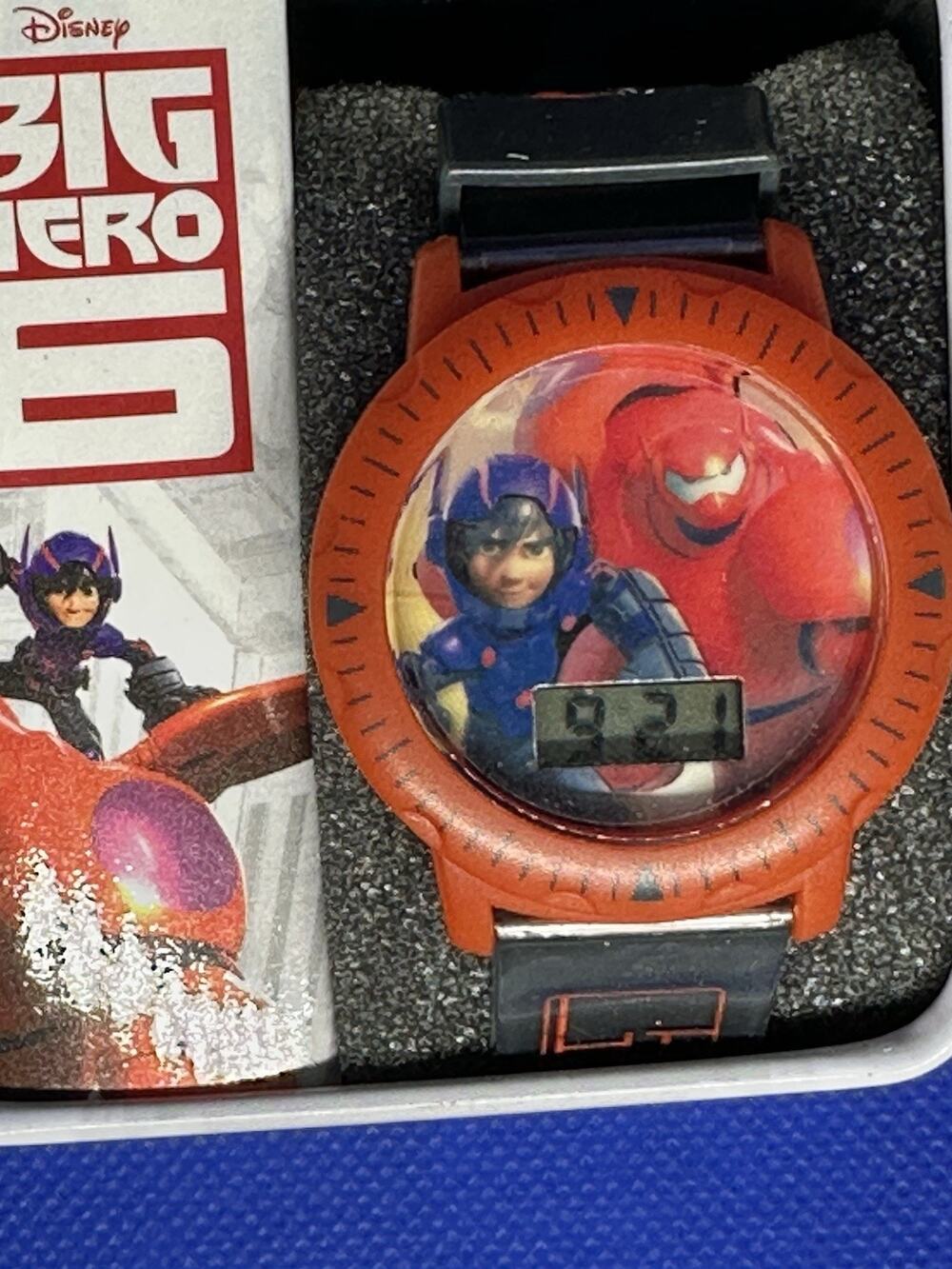NEW Disney Big Hero 6 Baymax Hiro Kids Digital Watch BHS3380 Original Tin